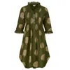 At Last... Women's Green Annabel Cotton Tunic In Olive & Gold