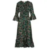 At Last... Women's Green Felicity Midi Dress Winter Pine In Green