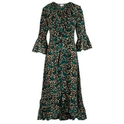 At Last... Women's Green Felicity Midi Dress Winter Pine