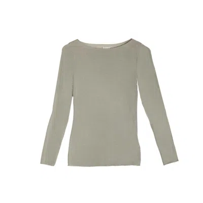 At Last... Women's Green Slash-neck Base Layer In Sage