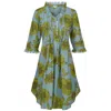 At Last... Women's Grey / Green Annabel Cotton Tunic In Lime & Grey In Grey/green