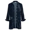 At Last... Women's Kensington Silk Velvet Shirt-jacket In Slate Grey In Grey