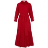At Last... Women's Mia Corduroy Dress In Pillarbox Red In Red