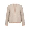 At Last... Women's Neutrals Cashmere Mix Double Ply Cable Knitted Cardigan In Beige In Beige