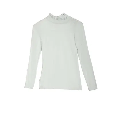 At Last... Women's Neutrals Polo Neck Base Layer In Mist In White