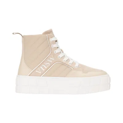 At Last... Women's Neutrals Vanessa Wu Beige Madeline Platform High Top Trainer