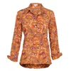 At Last... Women's Orange Soho Shirt Ochre Paisley In Orange