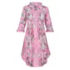 At Last... Women's Pink / Purple Annabel Cotton Tunic In Pink Tropical In Pink/purple