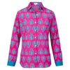 At Last... Women's Pink / Purple / Blue Freya Shirt In Pink & Blue Thistle With Contrast Cuff In Pink/purple/blue
