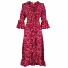 At Last... Women's Pink / Purple Felicity Midi Dress Hot Pink Swirl In Pink/purple