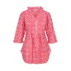 At Last... Women's Pink / Purple / White Sophie Cotton Shirt In Coral & White Flower In Pink/purple/white