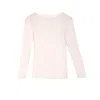 At Last... Women's Pink Slash-neck Base Layer In Light Dusky Rose In Pink