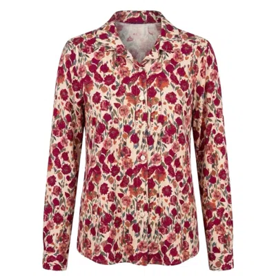 At Last... Women's Red / Neutrals Willow Shirt In Berry Floral
