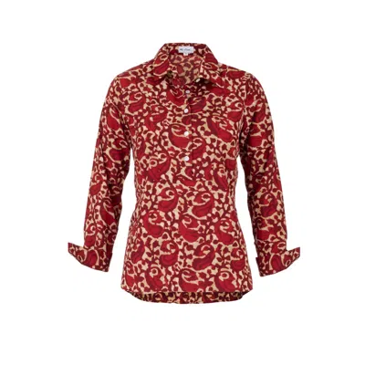 At Last... Women's Red Soho Shirt Copper Swirl