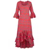 At Last... Women's Red Victoria Midi Dress In Orange Thistle In Red