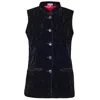 At Last... Women's Short Silk Velvet Waistcoat In Black In Black