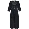 At Last... Women's Silk Velvet Karen Dress In  Black In Black
