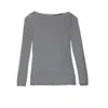 At Last... Women's Slash-neck Base Layer In Grey In Gray
