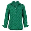At Last... Women's Soho Shirt In Green Scallop In Green