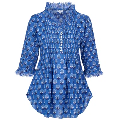 At Last... Women's Sophie Cotton Shirt In Provencal Blue
