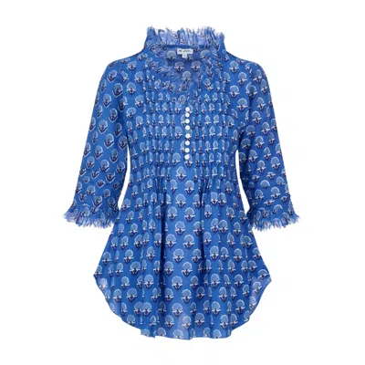 At Last... Women's Sophie Cotton Shirt In Provencal Blue