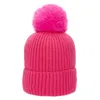 At Last... Women's Super Soft Chunky Cashmere Hat With Pom Pom In Hot Pink In Pink