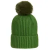 At Last... Women's Super Soft Chunky Cashmere Mix Hat With Pom Pom In Forest Green In Green