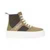 At Last... Women's Vanessa Wu Khaki Green Madeline Platform High Top Trainer In Green