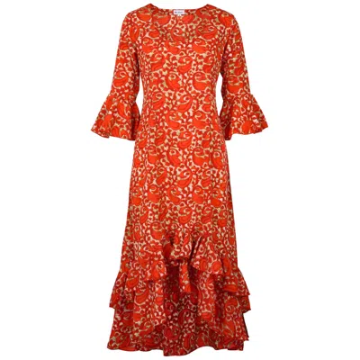 At Last... Women's Victoria Midi Dress In Hot Red Swirl
