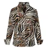 At Last... Women's White / Brown / Black Ella Shirt In Tiger Print In White/brown/black