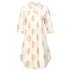 At Last... Women's White / Gold Cotton Annabel Tunic In White & Gold