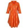 At Last... Women's Yellow / Orange / Gold Annabel Cotton Tunic In Tangerine & Gold In Yellow/orange/gold