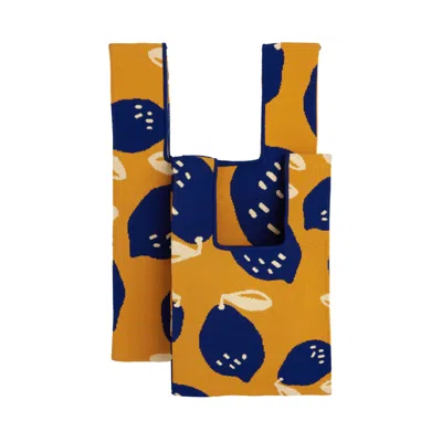 Atacz Women's Blue / Yellow / Orange Bazzer Tote Lemon M