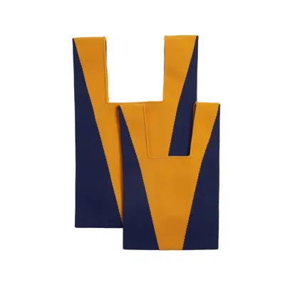 Atacz Women's Blue / Yellow / Orange Bazzer Tote Mustard & Navy M