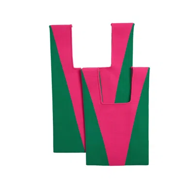 Atacz Women's Pink / Purple / Green Bazzer Tote Fuchsia & Green S