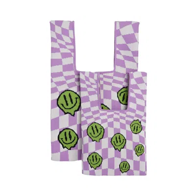 Atacz Women's Pink / Purple / Green Bazzer Tote Melting Face M