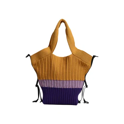 Atacz Women's Pink / Purple / Yellow Mega Voyage Tote Bag - Purple Stripes