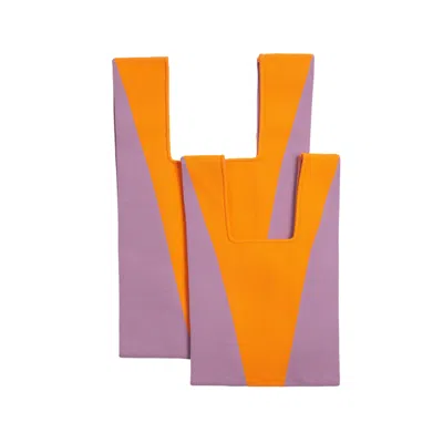 Atacz Women's Yellow / Orange / Pink Bazzer Tote Lilac & Orange S