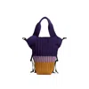 Atacz Women's Yellow / Orange / Pink Voyage Tote Bag - Dark Purple Stripes