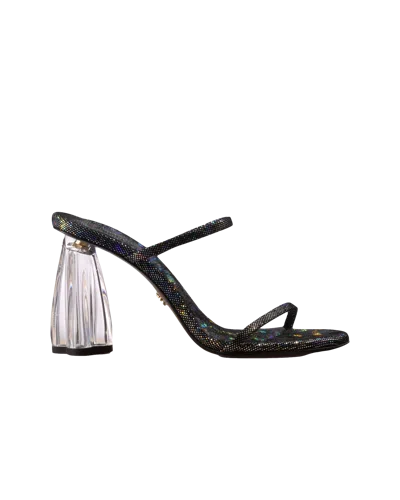 Atana Fiorellini Glass Heel 95 Disco Suede Black