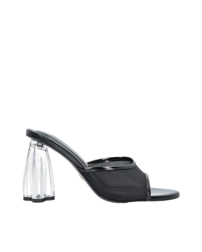 Atana Fiorellini Glass Mule 95 Black Patent