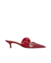 Atana Side Tie Mule 45 Bordeaux Nappa And Mesh In Red