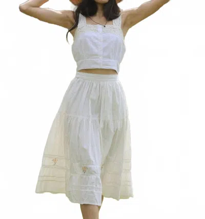 Atèlette Camille Midi Skirt In White