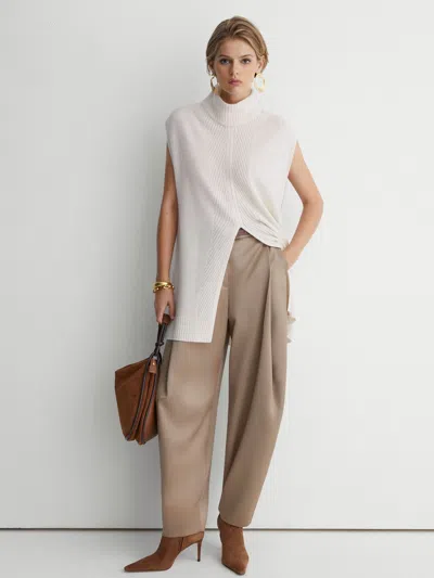Atelier 100% Cashmere Funnel-neck Tabard In Ivory