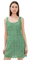 Atelier 1756 Carine Dress Green White In Green White