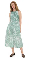 Atelier 1756 Dolores Dress Green White In Green White