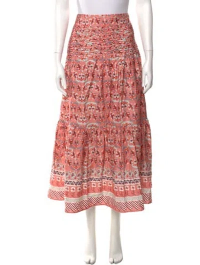 Pre-owned Atelier 1756 Floral Print Midi Length Skirt In Pink