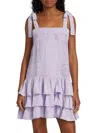 Atelier 1756 Women's Virginia Polka-dot Pleated Minidress In Bright Lilac