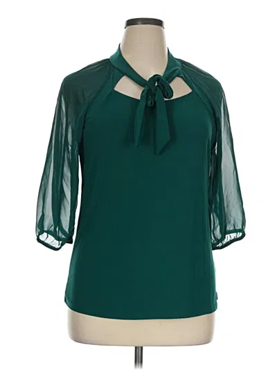 Pre-owned Atelier 3/4 Sleeve Blouse In Teal