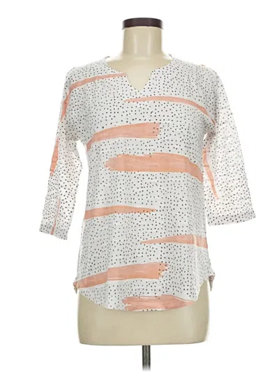 Pre-owned Atelier 3/4 Sleeve Top Ivory Crew Neck Tops In White